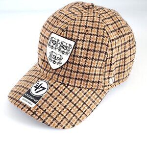 UO 47 Brand Harvard Crimson Shepherds Check Clean Up Hat Cap Veritas OS Tan NWOT